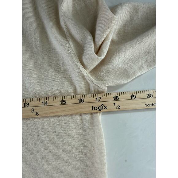 Perri Cutten Merino Wool Sweater Jumper Cream Womens Medium Quiet Luxury Classic - Picture 6 of 10